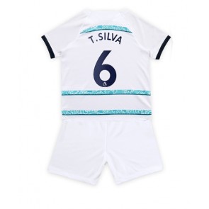 Chelsea Thiago Silva #6 kläder Barn 2022-23 Bortatröja Kortärmad (+ korta byxor)